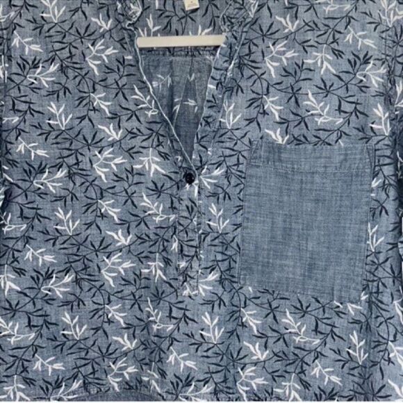 Gap Blue Cotton Tunic Shirt Top(Size Medium) - Picture 5 of 7